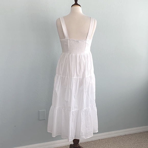 Rails White Violet Tiered Cotton Voile Midi Dress - Picture 10 of 16